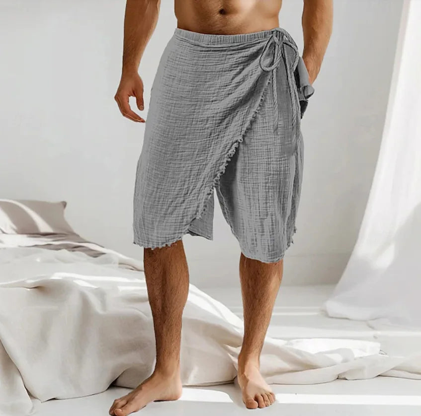 Boho Men's Linen Shorts Seaside Beach Casual