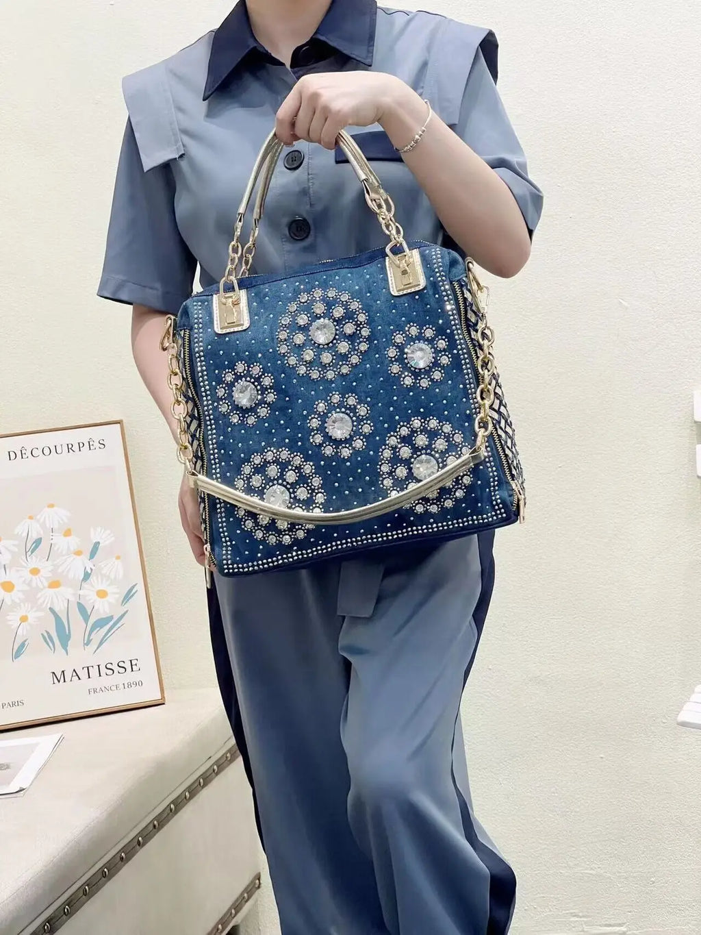 Denim jean casual women handbags