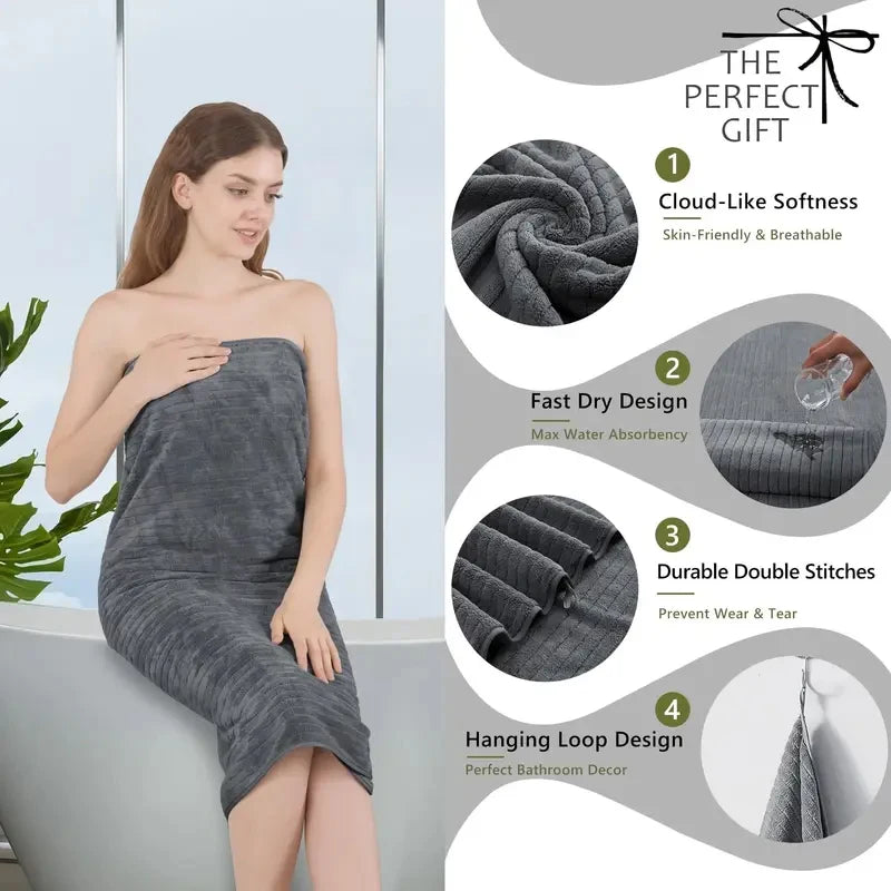 8 Pcs Bath Towel Set - 4 Washcloths, 2 Face Towels & 2 Bath Towels