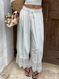 Boho Style Women's Loose Wide Leg Pants Fashion Lace
