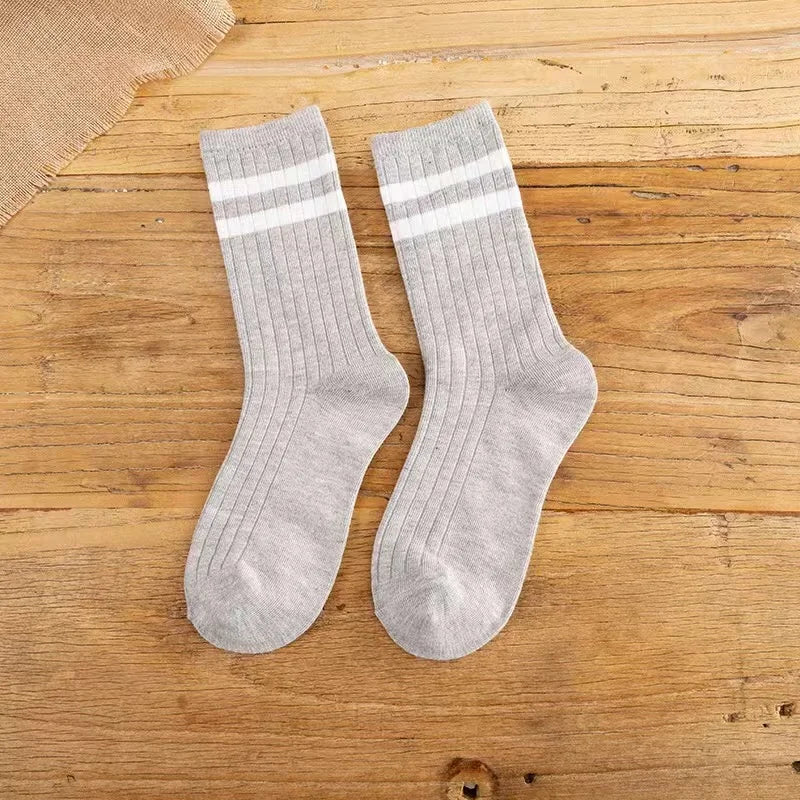 1 Pairs/Lot Knitted Striped Cotton Mens Socks Hit Trendy Japan Korea Harajuku Socks Man Male Calcetines