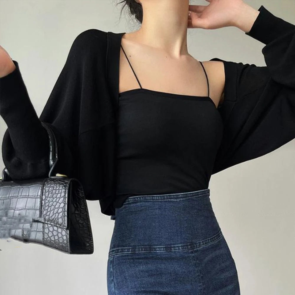 Fashion Summer Thin Knit Shawl Long Sleeve