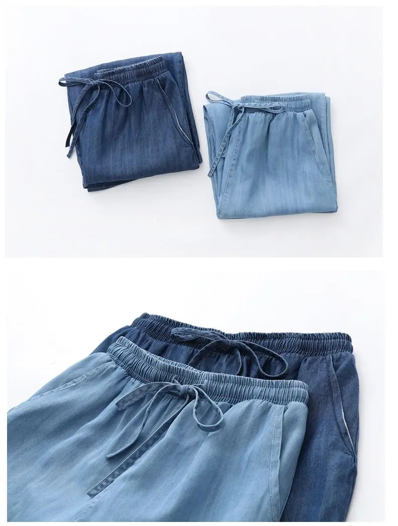 Women's Pants Summer Drawstring Wide-leg Pants