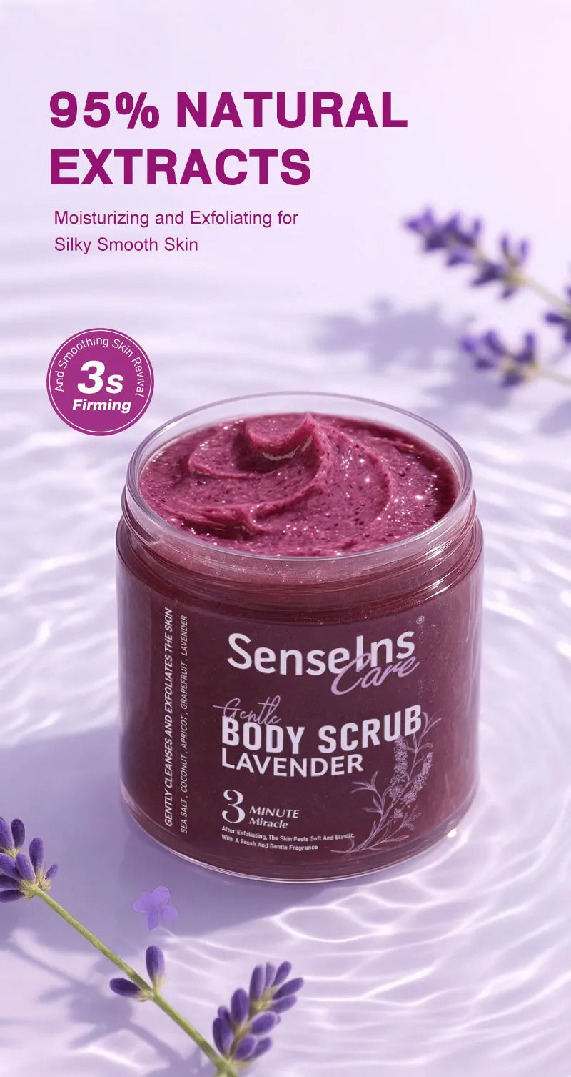 500g Lavender Body Scrub Shea Butter Exfoliating Deep Cleansing