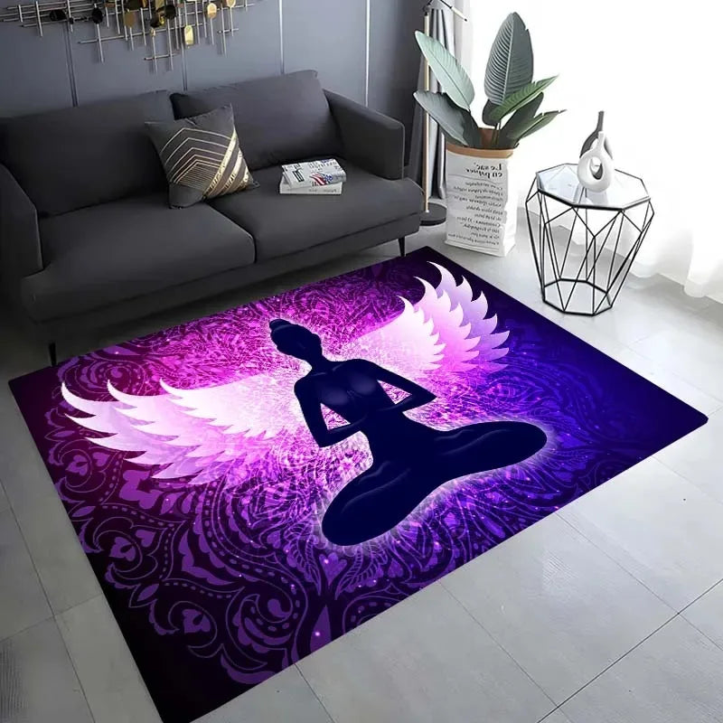 Colorful Yoga Pattern Floor Mats Door Decoration Home Living Room Floor Mats