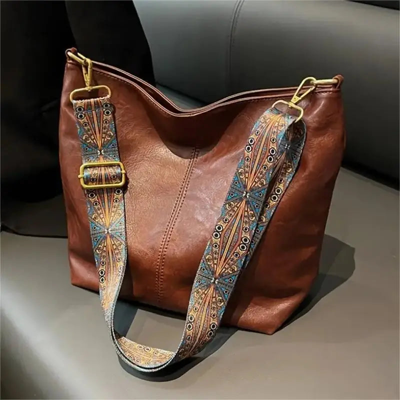 Boho Chic Faux Leather Shoulder Bag