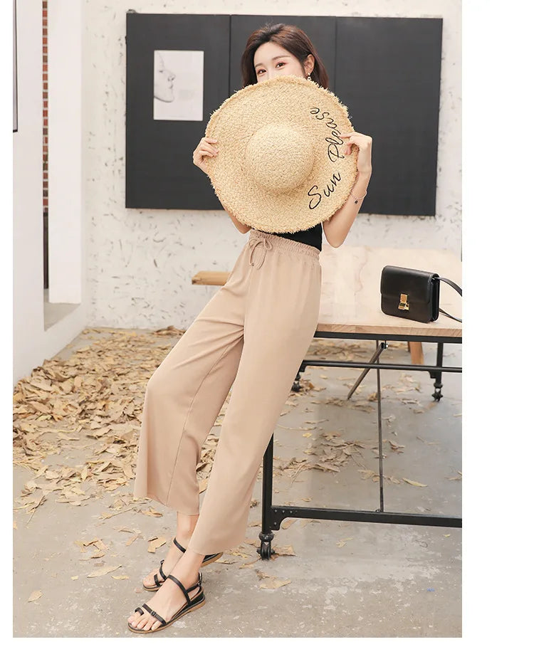 Women Ankle-Length Wide Leg Pant