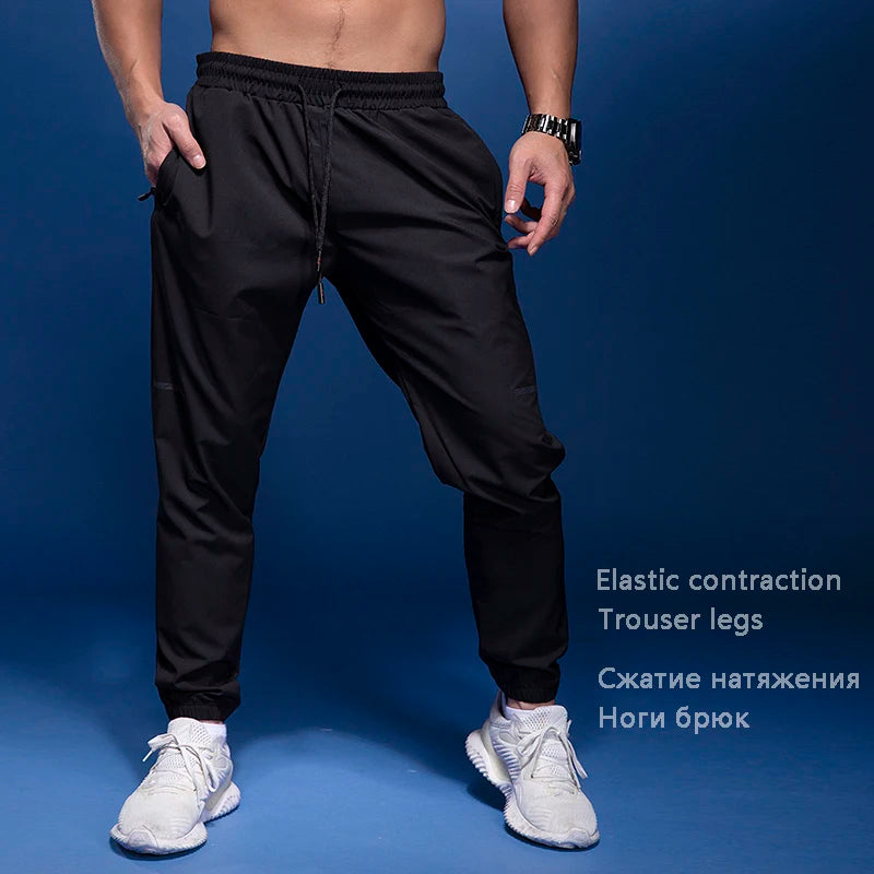 New Sport Pants Men Running Pants with Zipper Pockets