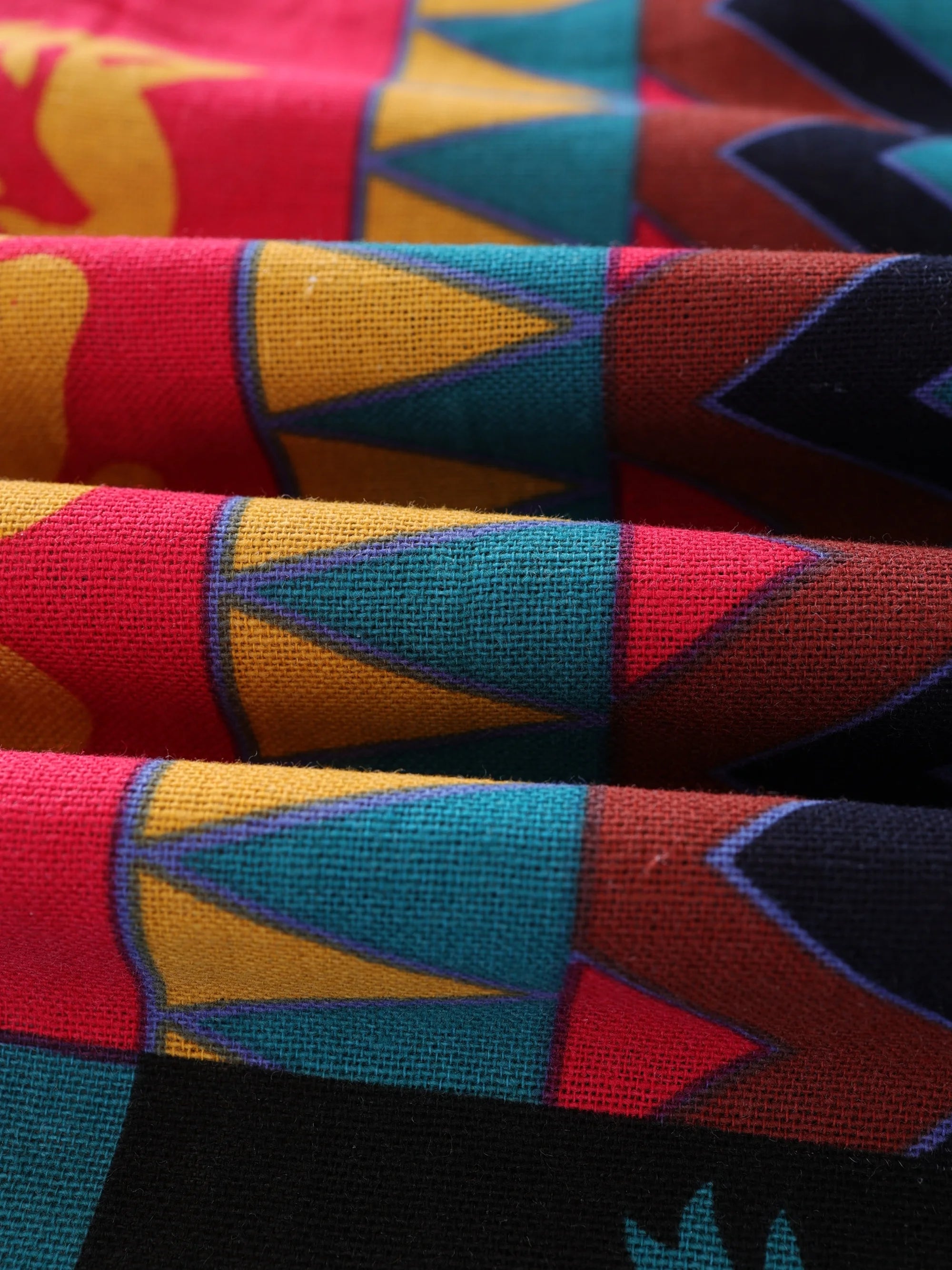 Mens Boho Tribal Print Stretch Linen