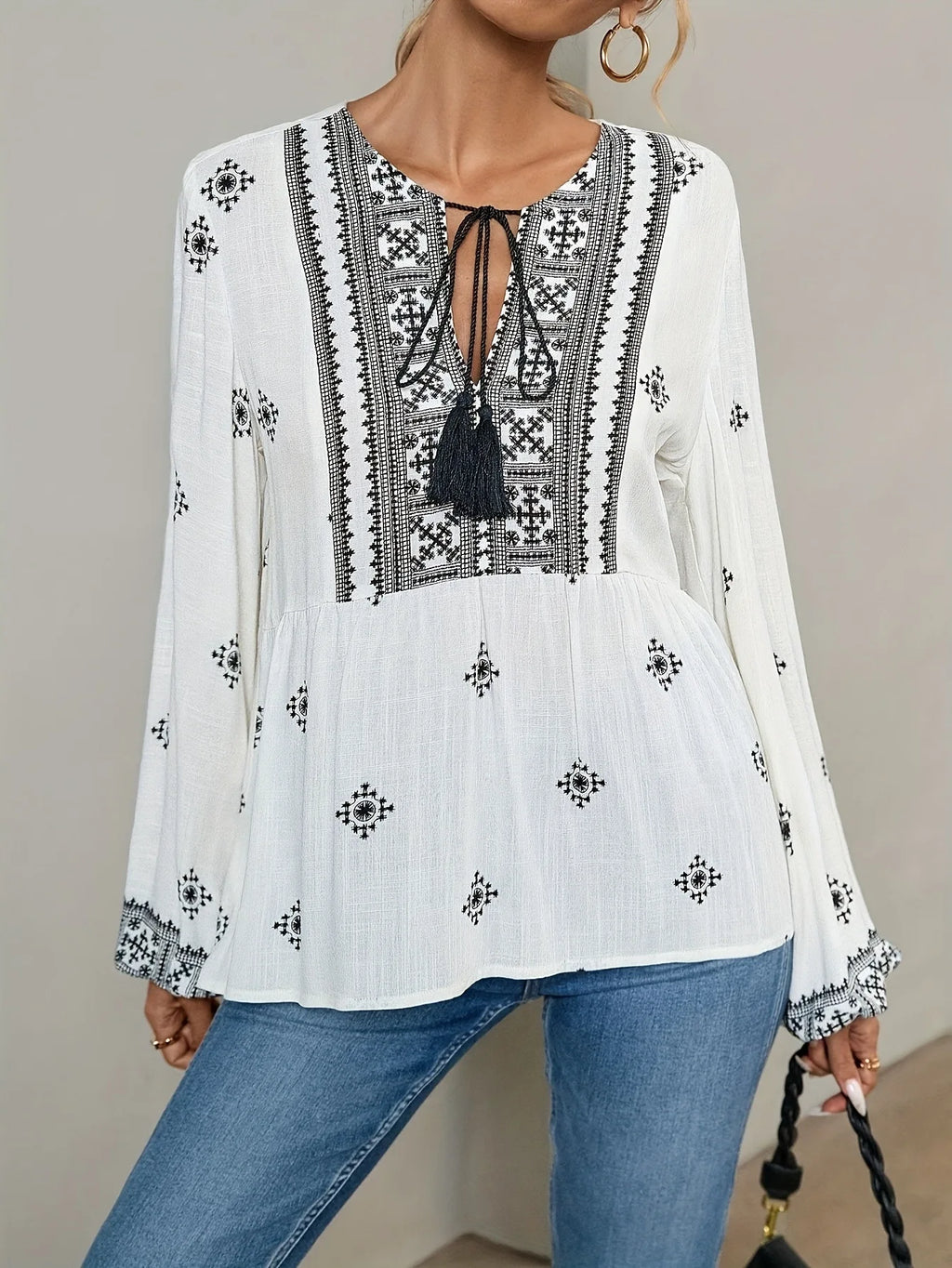 Boho Long-sleeve Blouses For Women