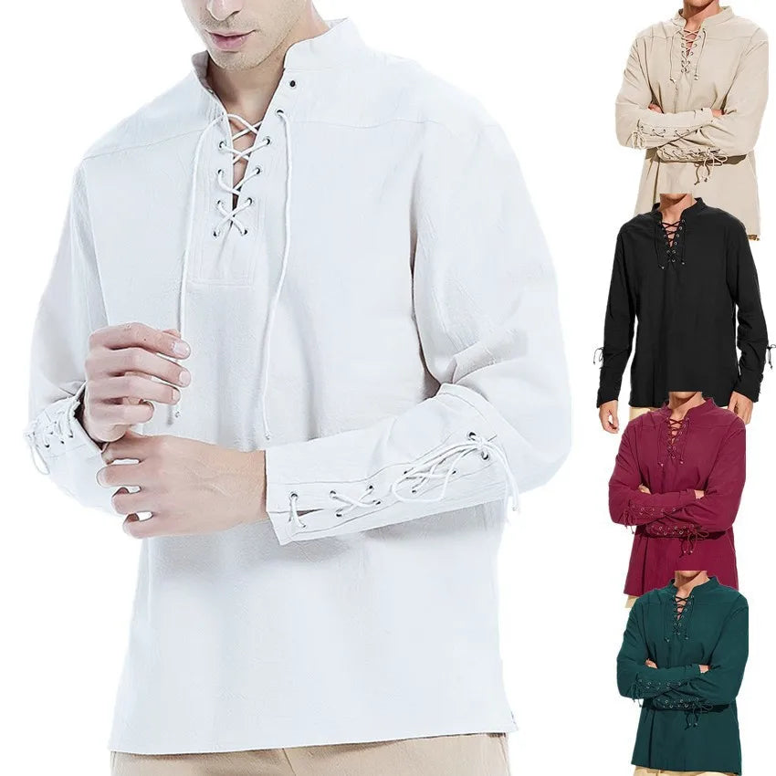 Men's Cotton Linen Shirt Long Sleeve