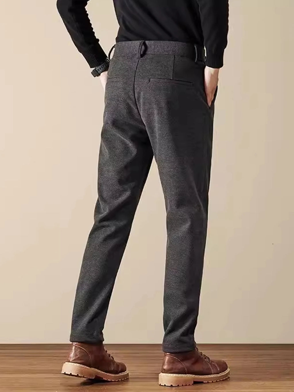 Business Casual Men's Brushed Khakis Straight Leg