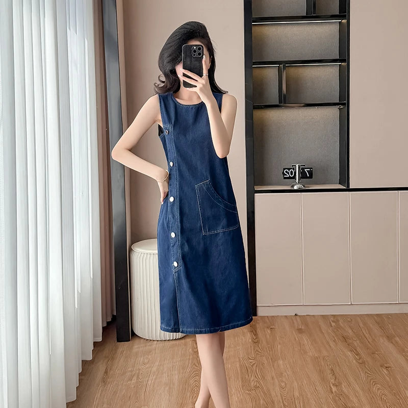 Sleeveless Denim Dress