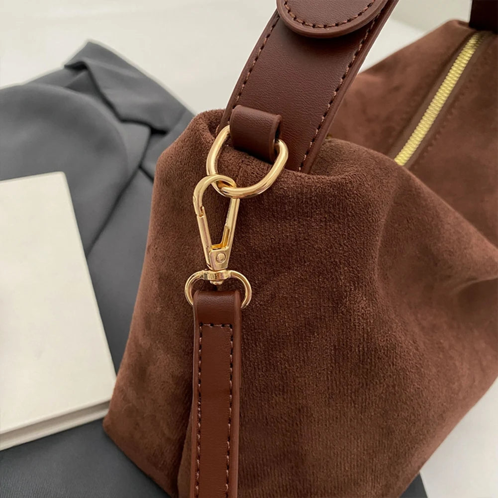 Big Boston Tote Soft Matte Suede Cow Leather
