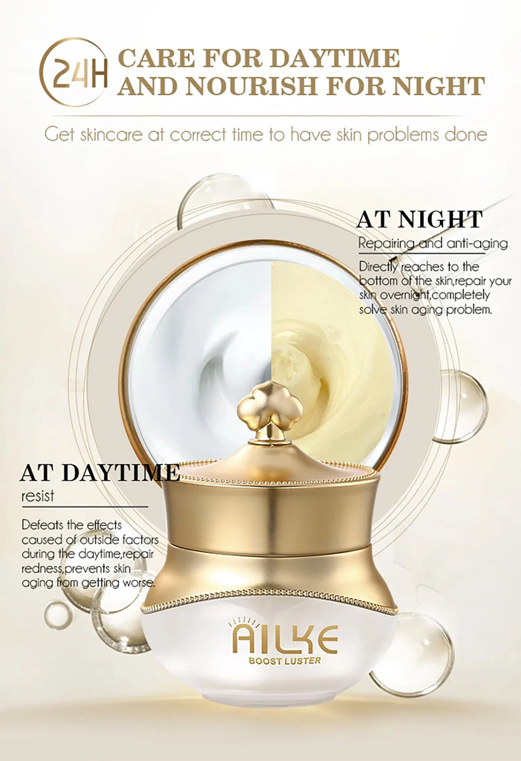 AILKE Whitening Anti-wrinkle Freckle Face Cream With Collagen Hyaluronic Acid Rose