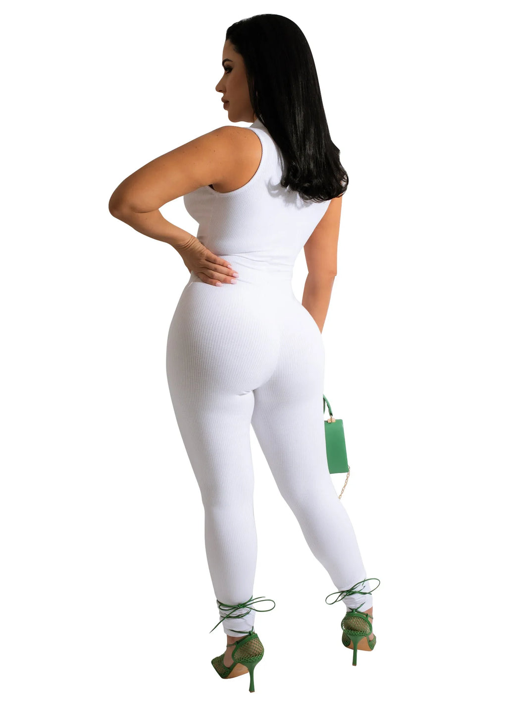 Plus Size Fitness Overalls zippered front