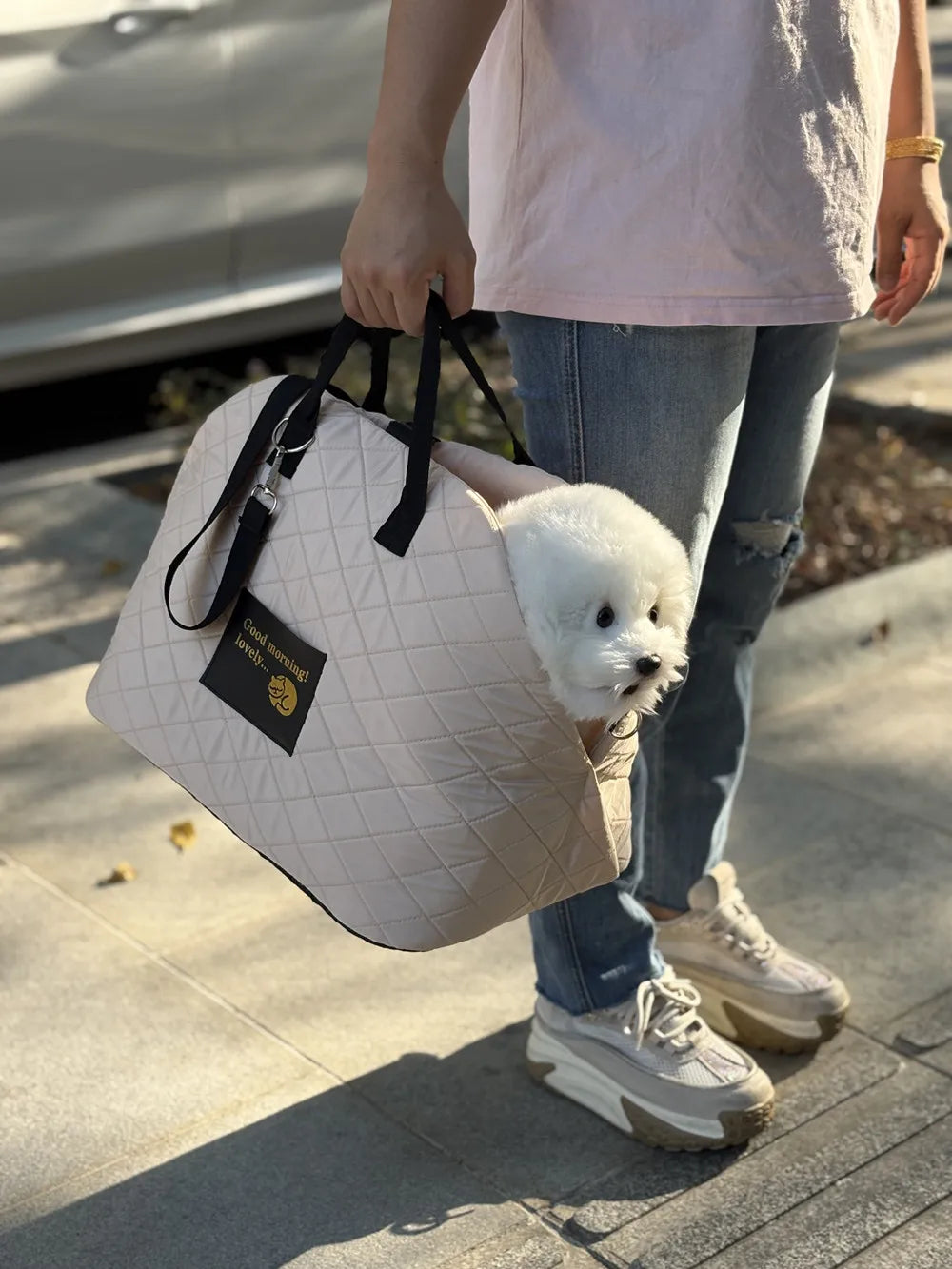 Car mounted dog kennel cat crossbody bag handbag