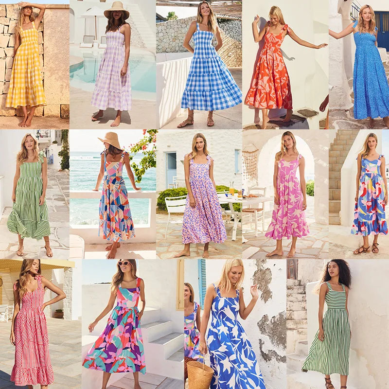 Fashion Bohemian Style Print Beach Dress
