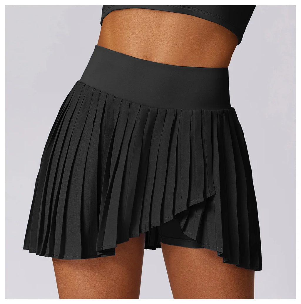 Women Dance Gym Workout Fitness Solid Sports Skirts