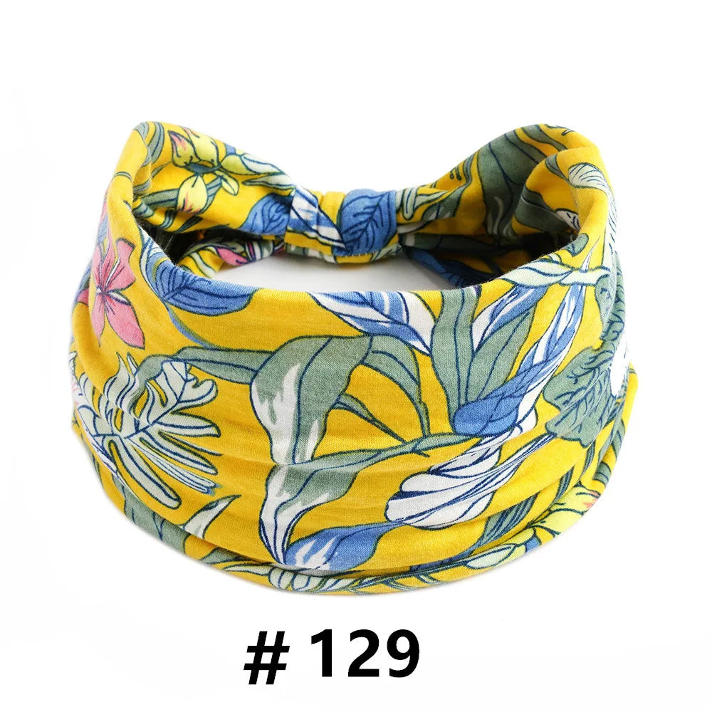 Boho Headbands for Women Cotton Wide Head Bands Stretch
