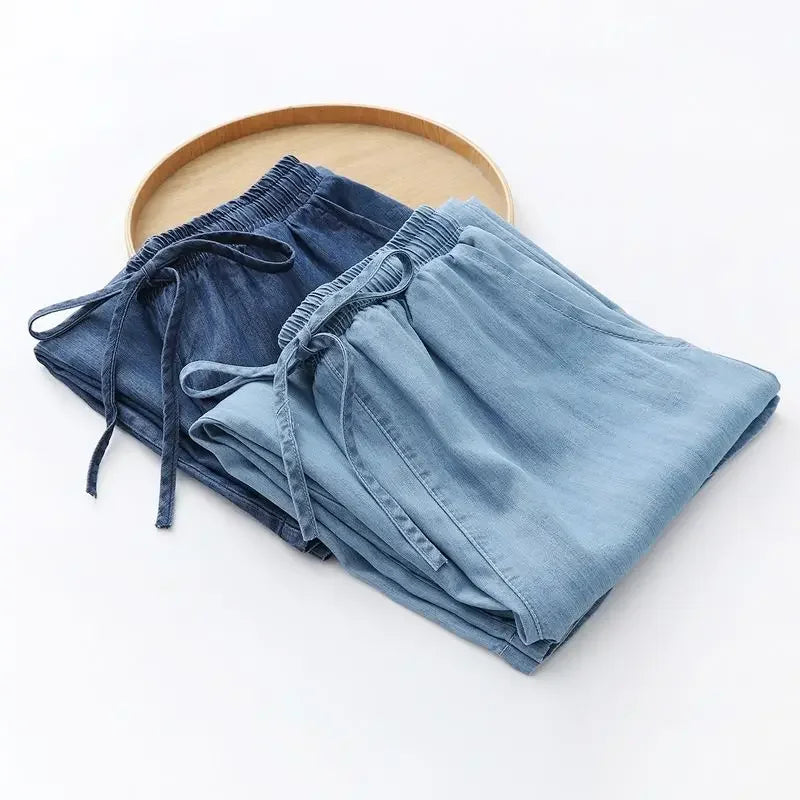 Women's Pants Summer Drawstring Wide-leg Pants