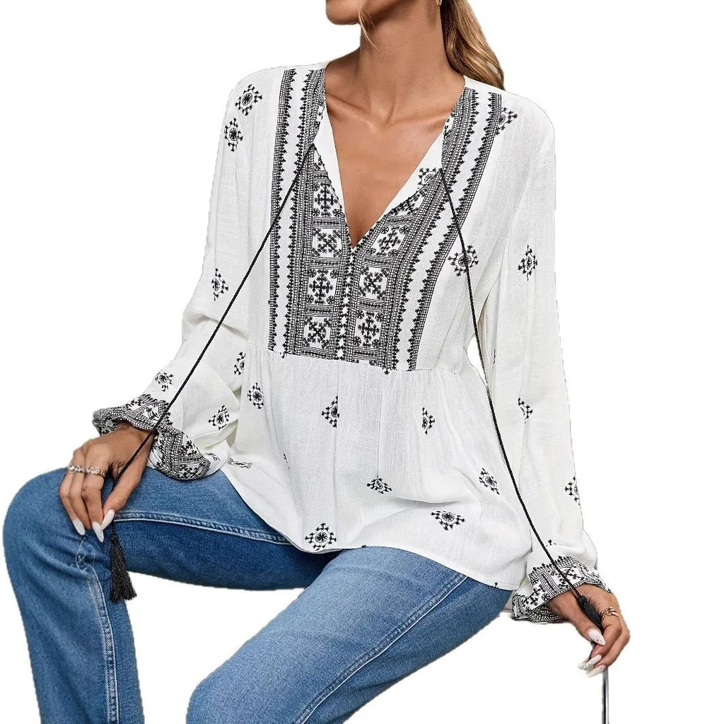Boho Long-sleeve Blouses For Women
