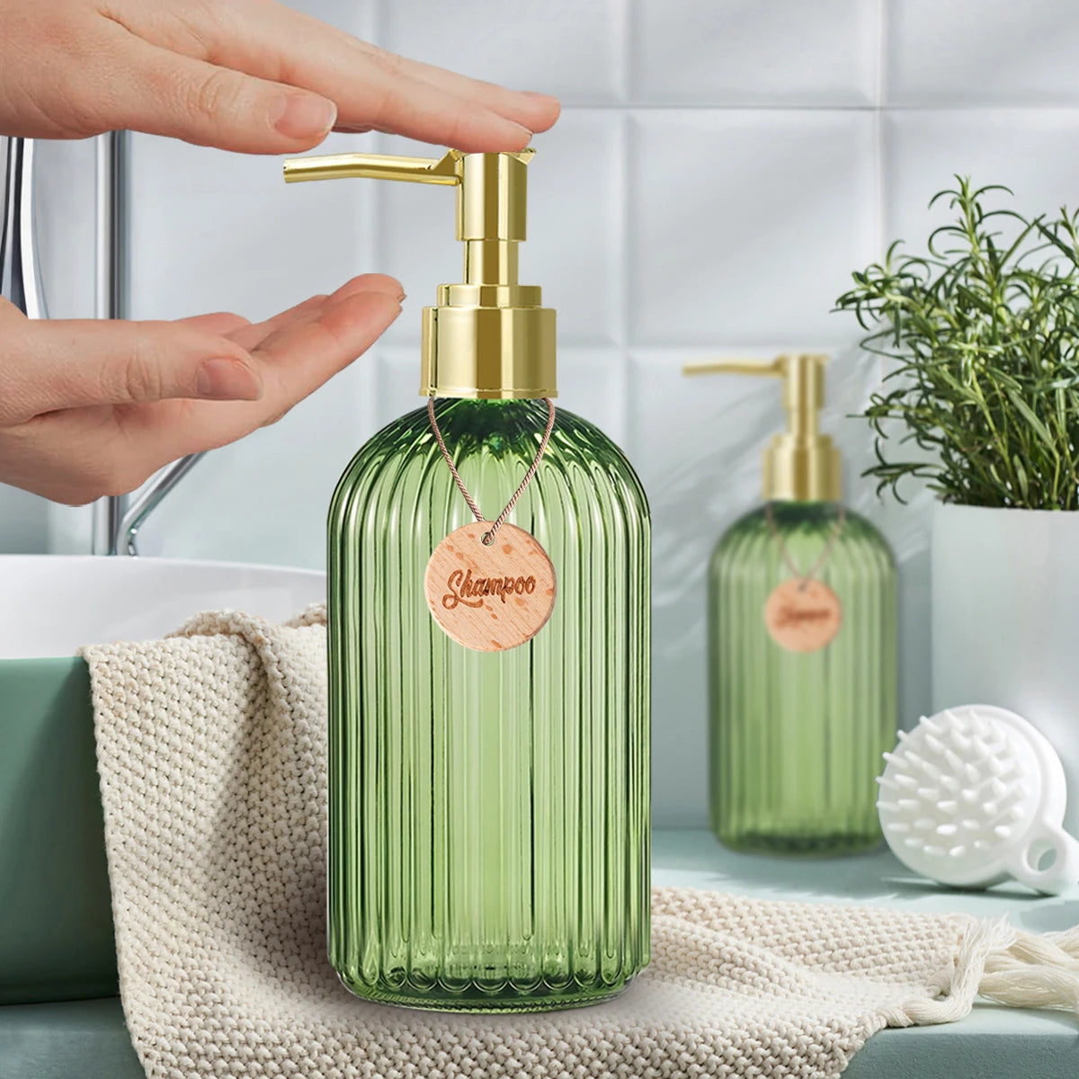 Reusable Shampoo Conditioner Body Wash Bottle Bathroom Shower Soap Dispenser