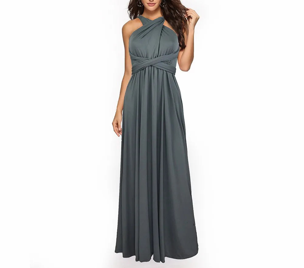 Women Dresses Multiway Wrap Convertible Boho Maxi Dress