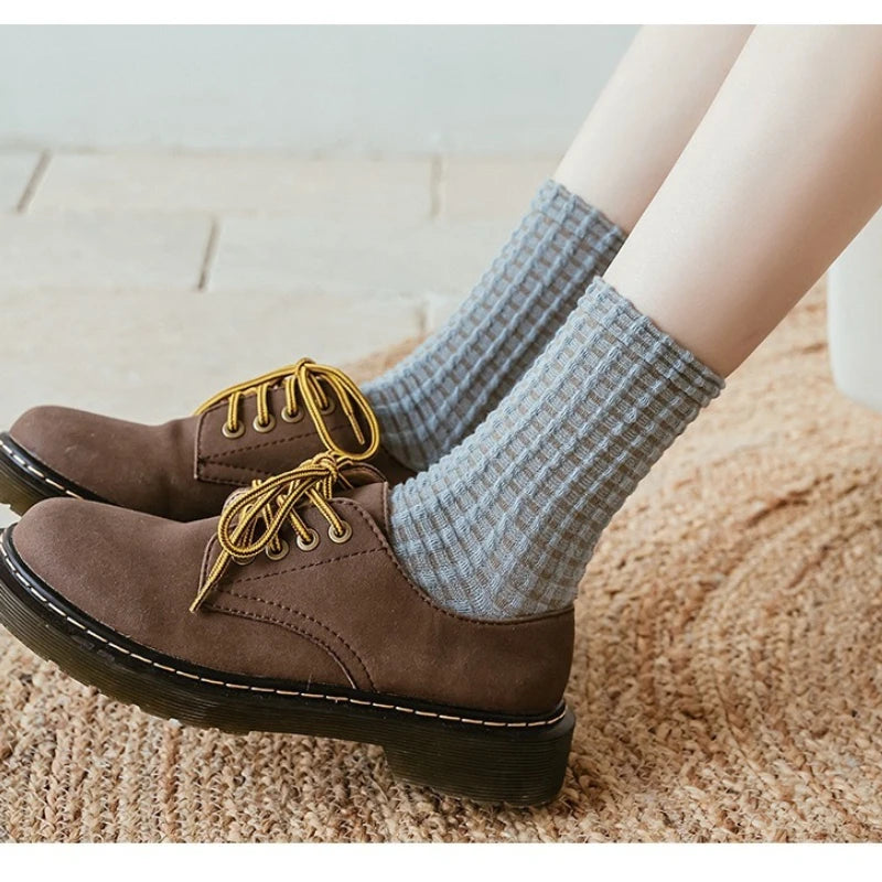 Women's Checkered Retro Vintage Cotton Socks