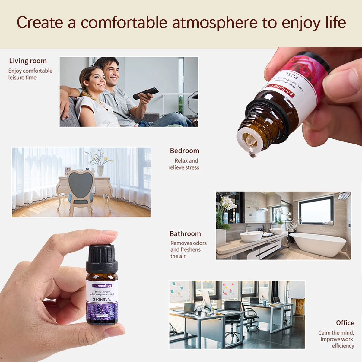 10Ml Aromatherapy Essential Oil Flavor Natural Plant Making Humidifier Lavender Rose Flavoring Oil for DIY Soap Candle Wholesale