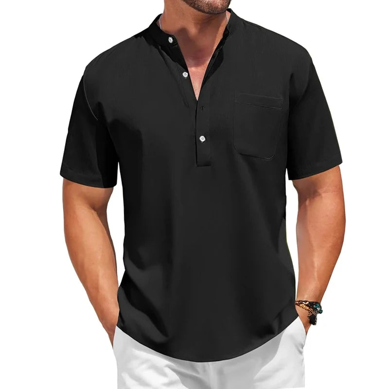Mens Casual Henley Shirt