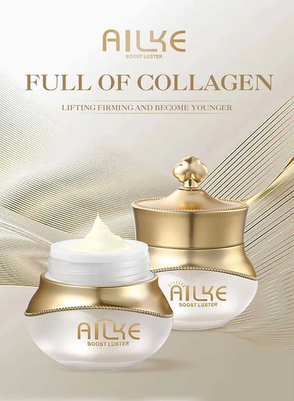 AILKE Whitening Anti-wrinkle Freckle Face Cream With Collagen Hyaluronic Acid Rose