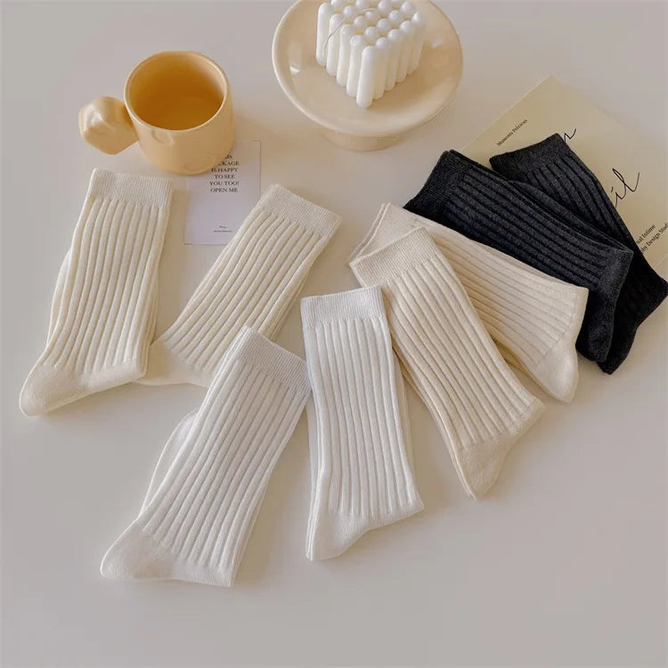 Women Socks Casual Fashion Solid Color