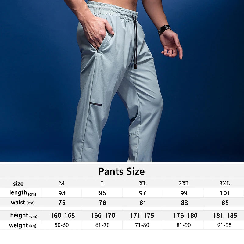 New Sport Pants Men Running Pants with Zipper Pockets