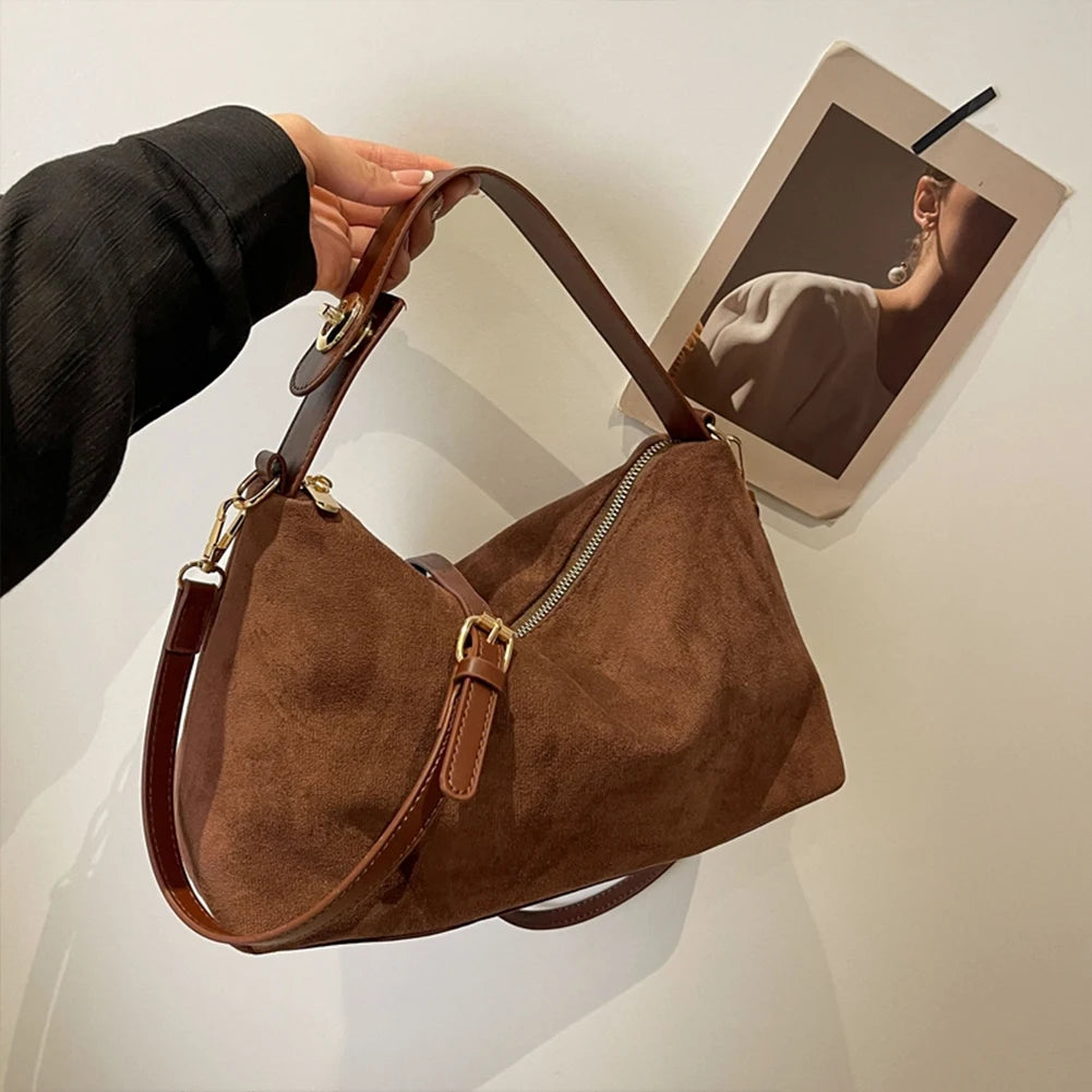 Big Boston Tote Soft Matte Suede Cow Leather