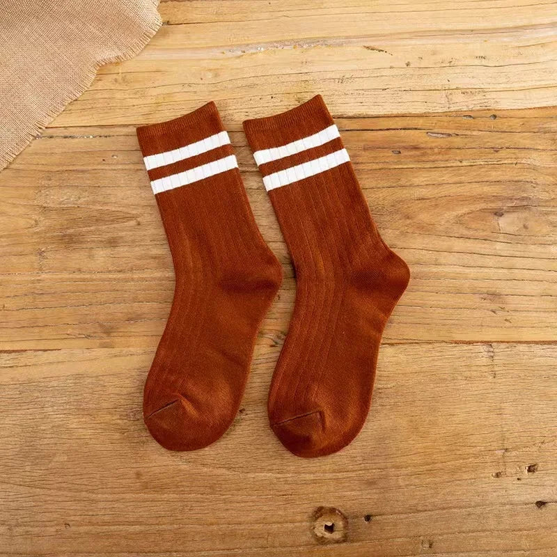 1 Pairs/Lot Knitted Striped Cotton Mens Socks Hit Trendy Japan Korea Harajuku Socks Man Male Calcetines