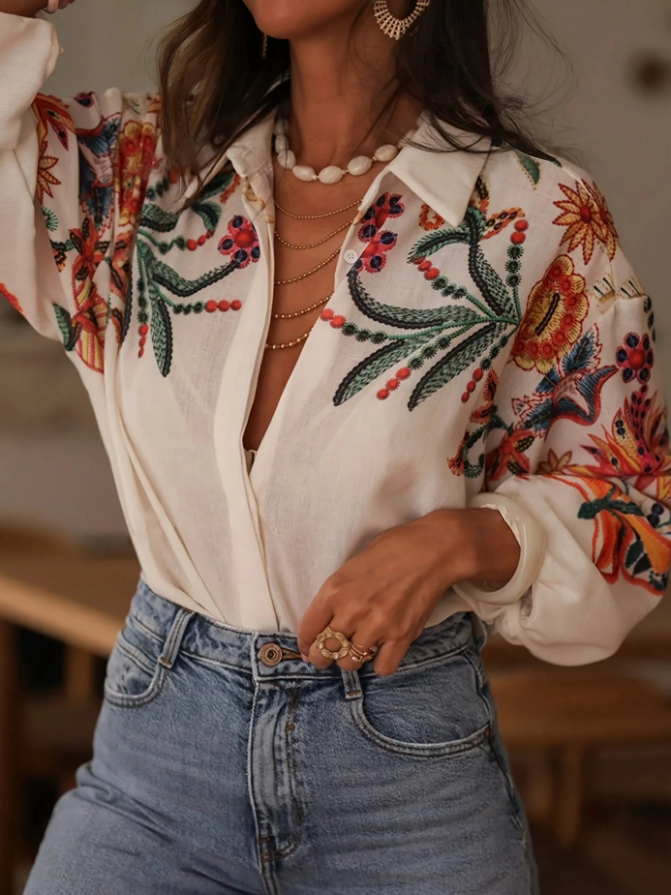 Women Casual Floral Printed Shirts