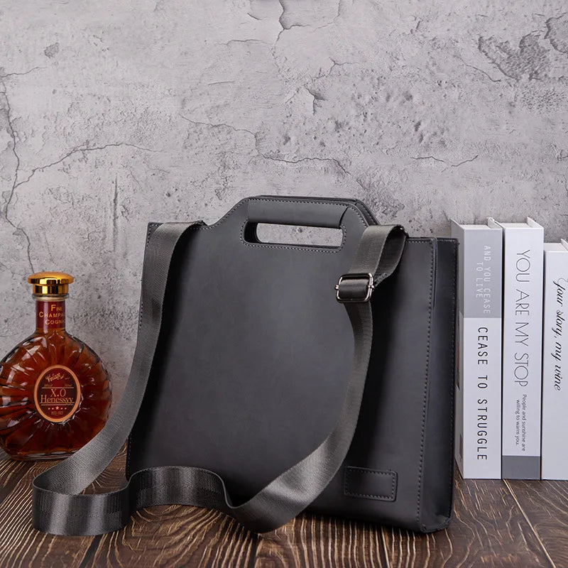 Vintage Leather Men's Tote Shoulder Bag