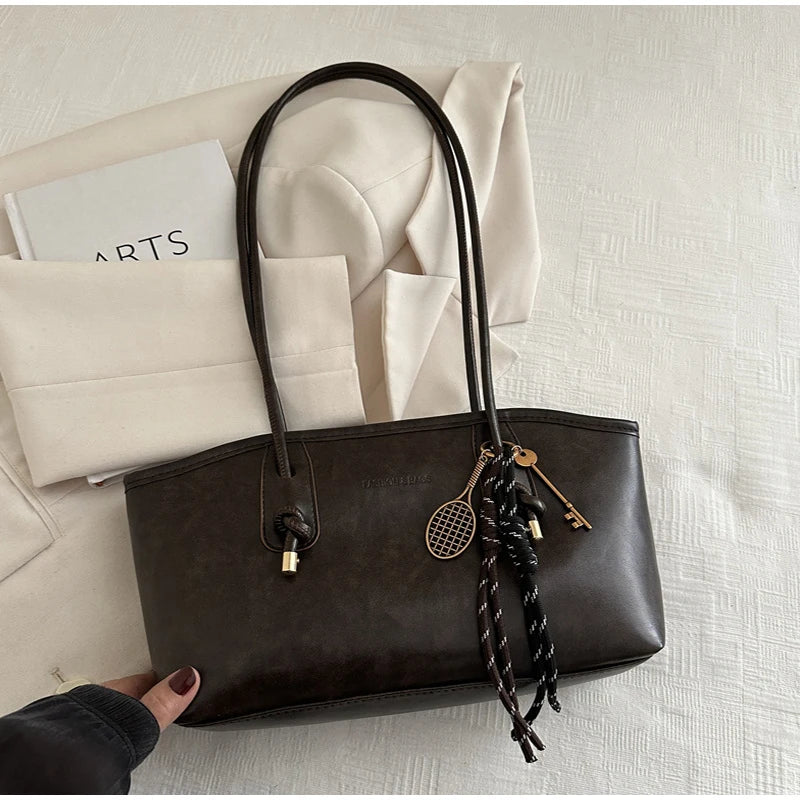 Retro Tote Bag Fashionable Advanced Simple And Versatile Handbag