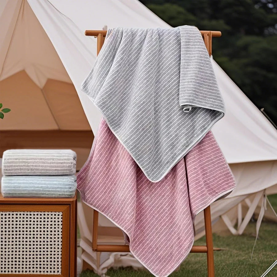 6 Pcs Set of Coral Fleece Material, 3 Bath Towels