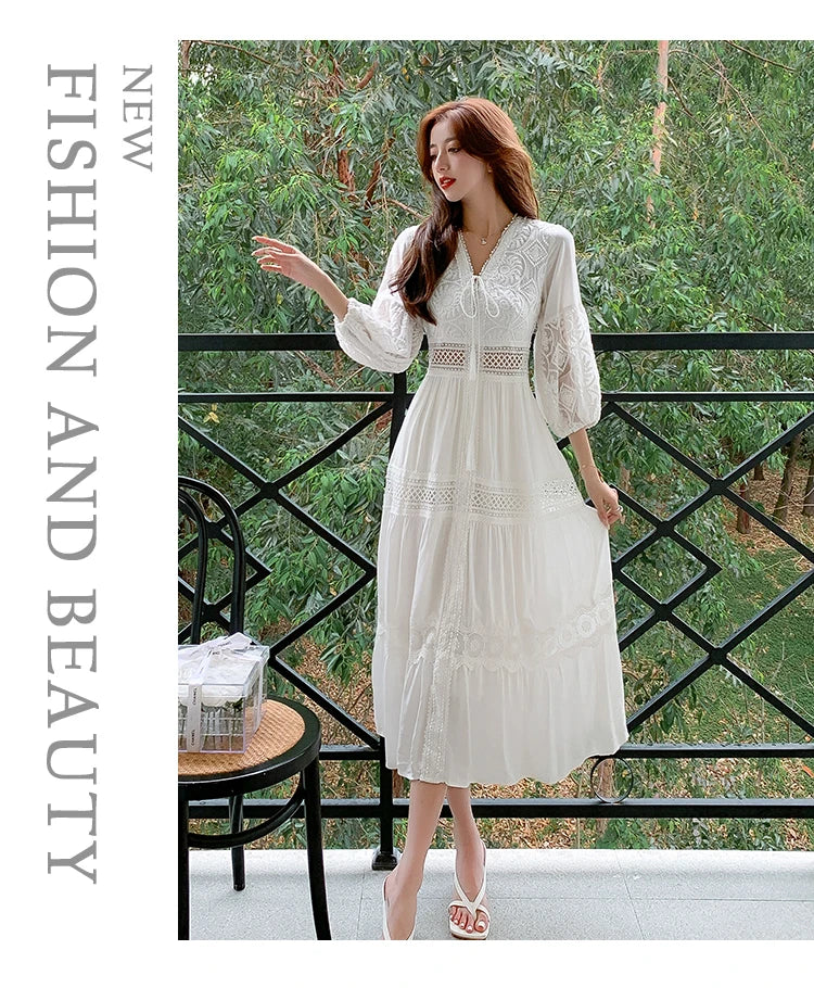 Women Summer Boho Lace Dresses