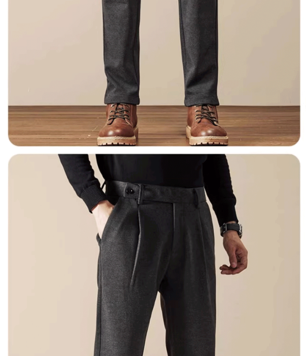 Business Casual Men's Brushed Khakis Straight Leg