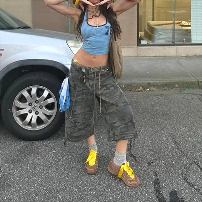 Women Calf Length Pant Jeans Wide Leg