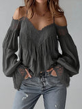 Boho Off Shoulder Blouse White Lace Crochet