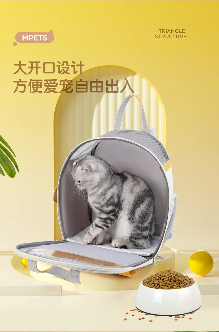 Portable Breathable Backpack for Carrying Pet Cats and Small Dogs