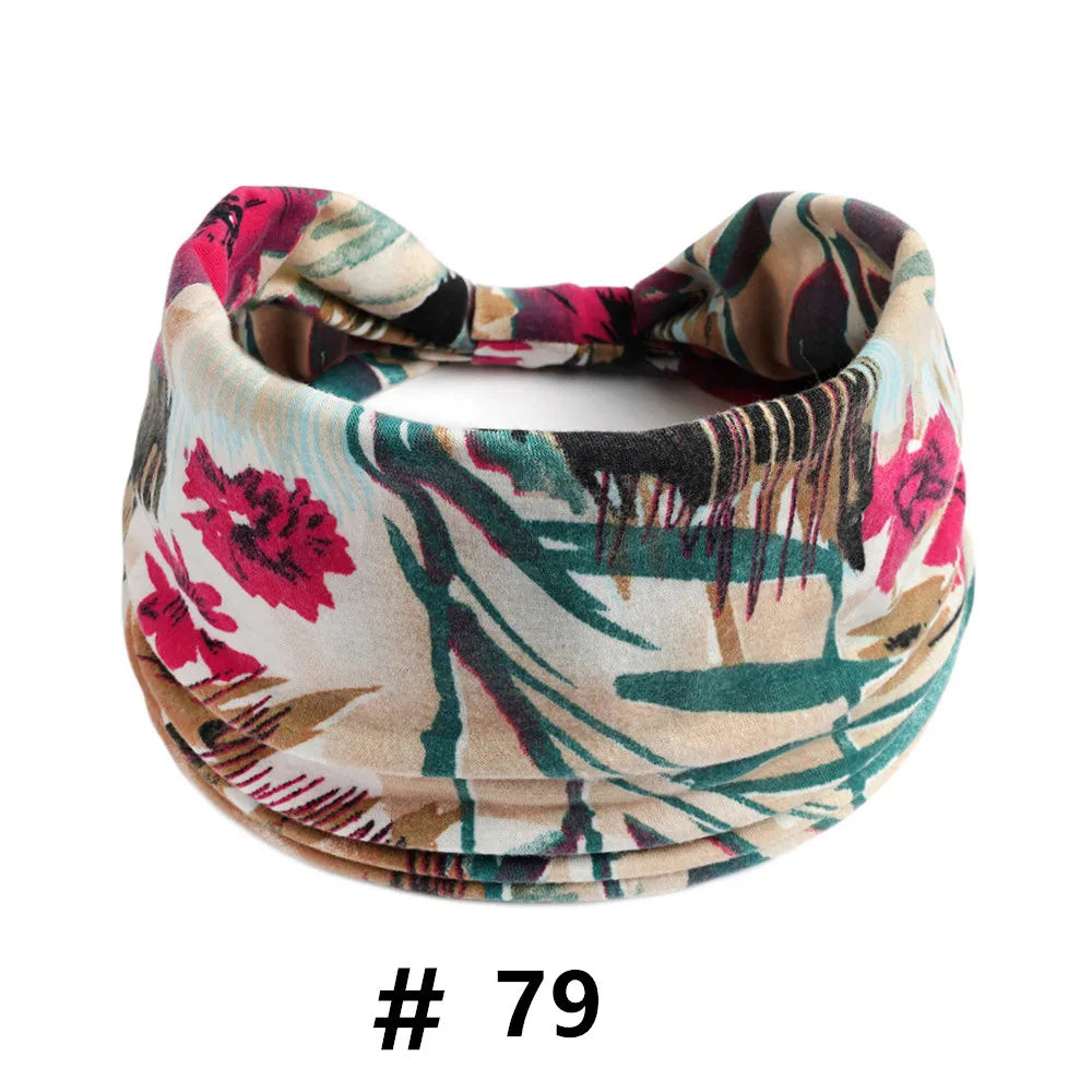 Boho Headbands for Women Cotton Wide Head Bands Stretch