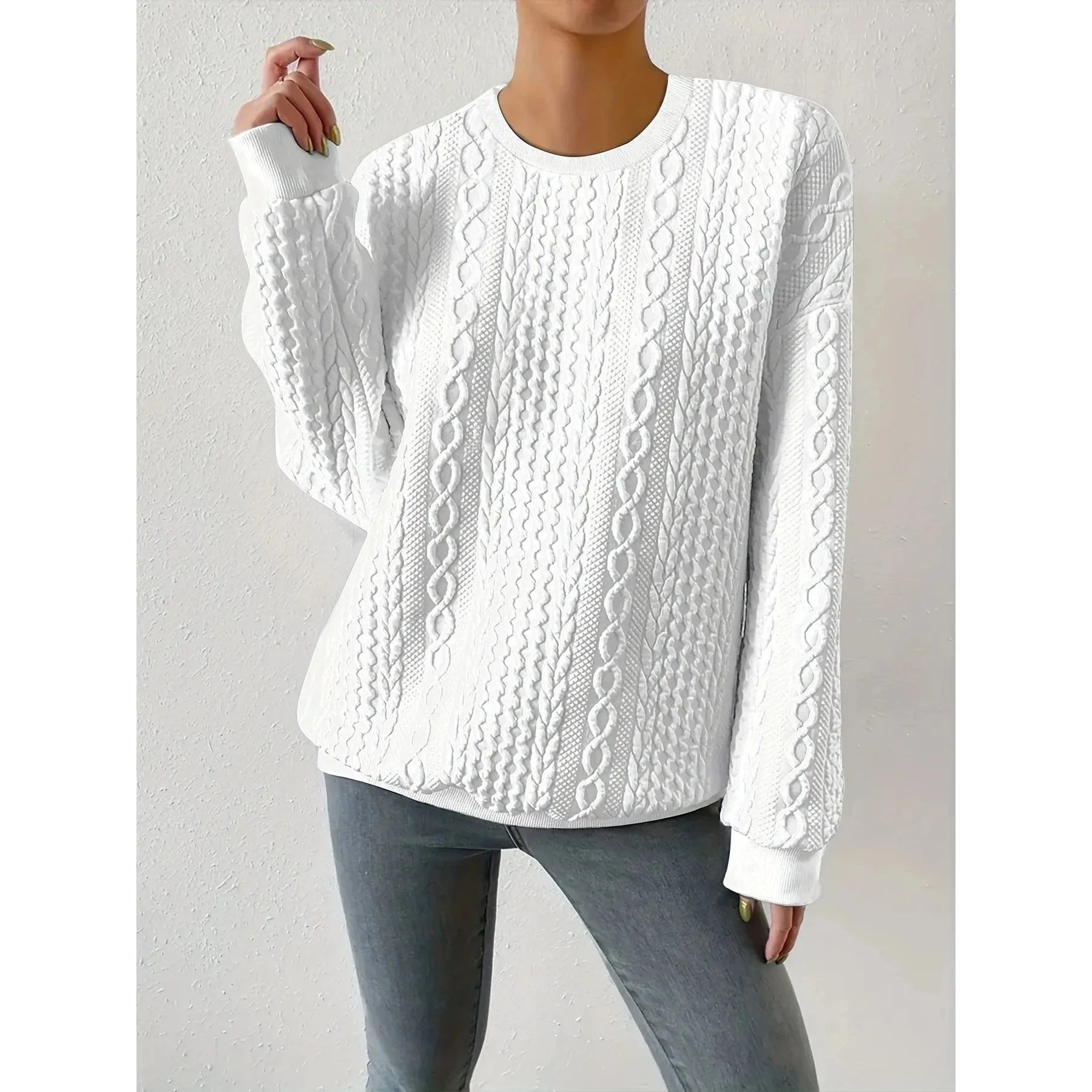 Women's Fashion Crew Neck Long Sleeve Sweatshirt