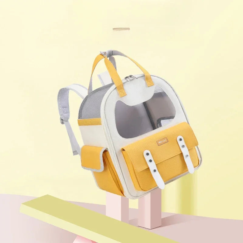 Portable Breathable Backpack for Carrying Pet Cats and Small Dogs