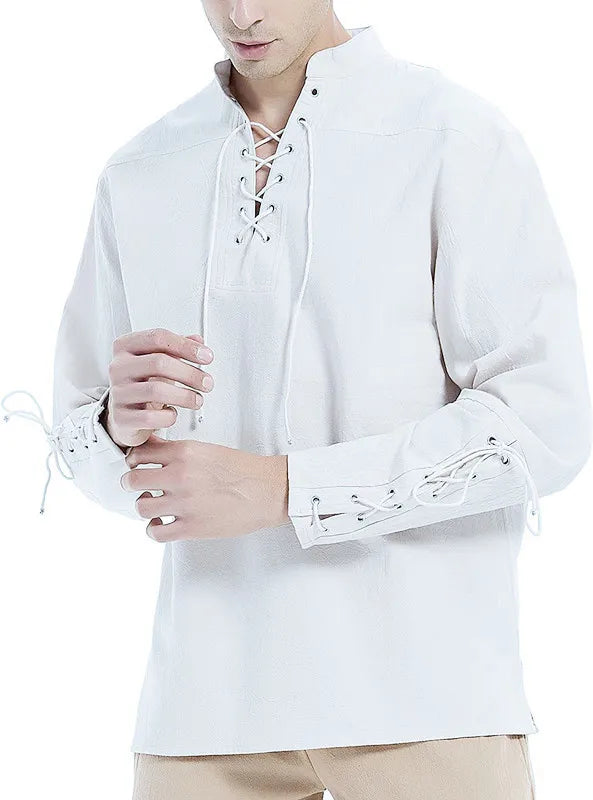 Men's Cotton Linen Shirt Long Sleeve
