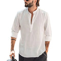 New Men's Casual Blouse Cotton Linen Shirt